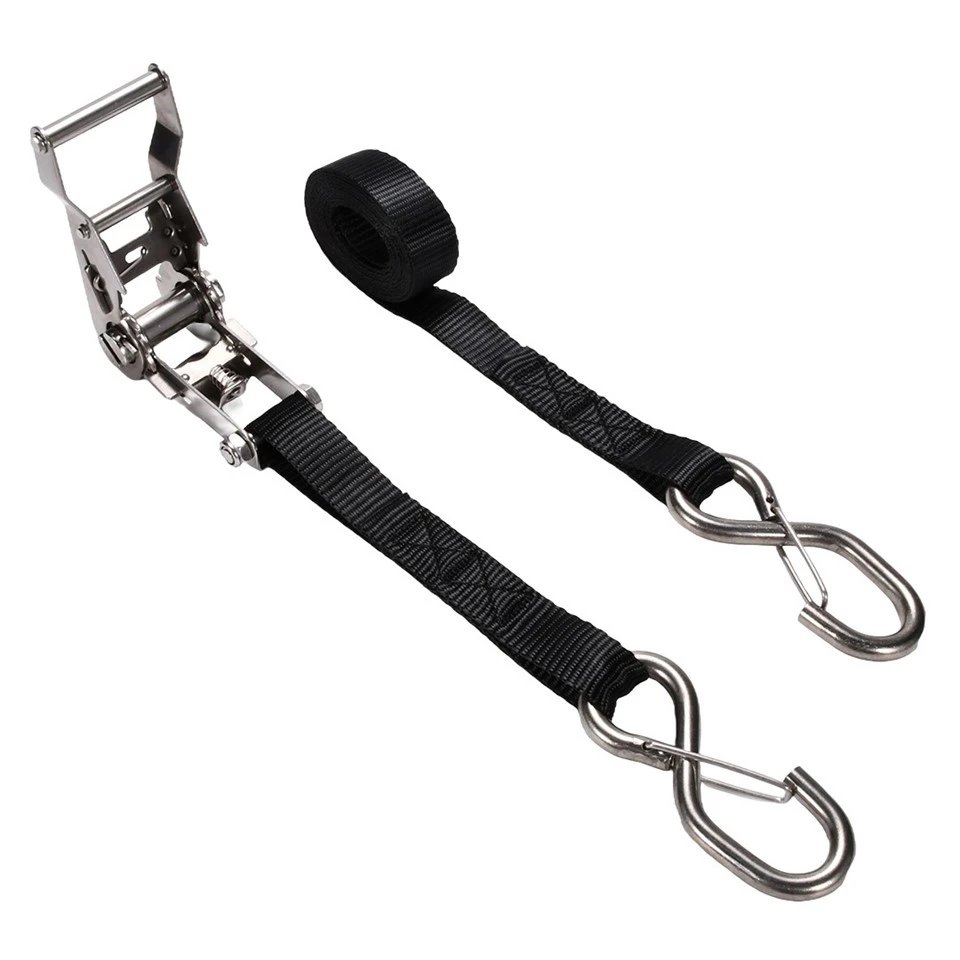 1-1/16 Inch Stainless Steel Ratchet Tie Down Strap With Locking S Hook high quality