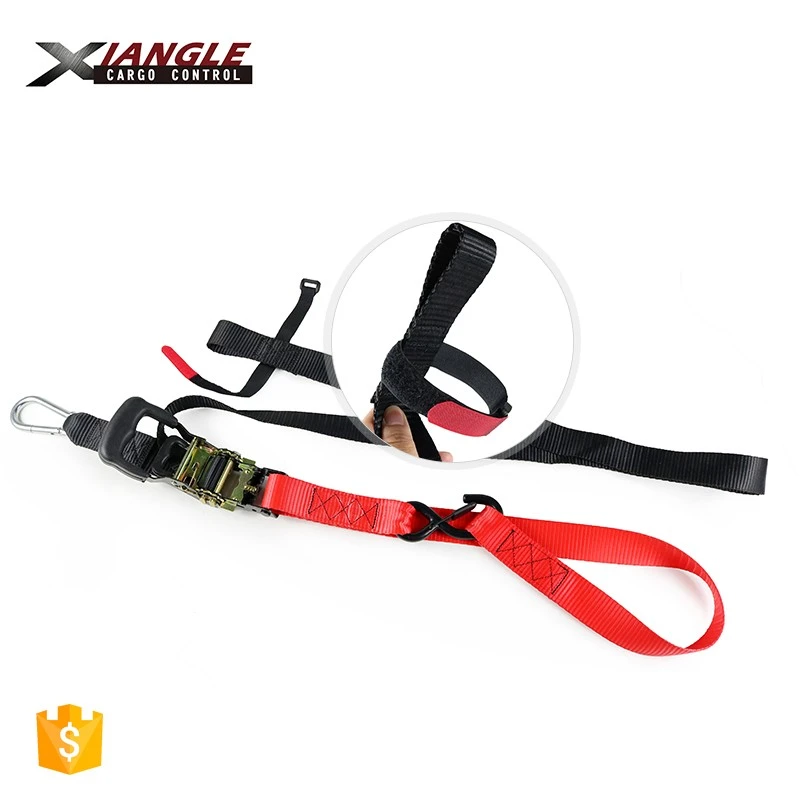 1.5 Inch Heavy-Duty Rubberi-covered Handle Ratchet Tie-down Strap With Velcro Storage Version high quality