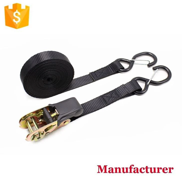 1 inch Ratchet Straps Tie Down Straps Met Keeper Hooks